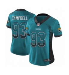 Women's Nike Jacksonville Jaguars #93 Calais Campbell Limited Teal Green Rush Drift Fashion NFL Jersey