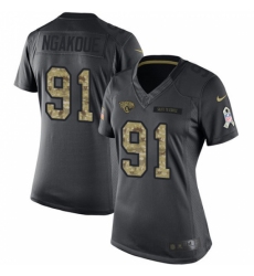 Women's Nike Jacksonville Jaguars #91 Yannick Ngakoue Limited Black 2016 Salute to Service NFL Jersey