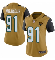 Women's Nike Jacksonville Jaguars #91 Yannick Ngakoue Limited Gold Rush Vapor Untouchable NFL Jersey