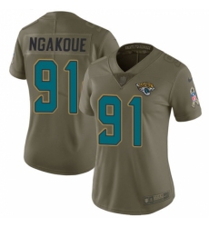 Women's Nike Jacksonville Jaguars #91 Yannick Ngakoue Limited Olive 2017 Salute to Service NFL Jersey