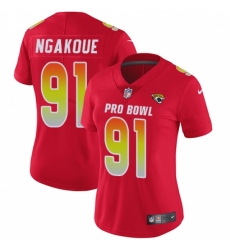 Women's Nike Jacksonville Jaguars #91 Yannick Ngakoue Limited Red 2018 Pro Bowl NFL Jersey