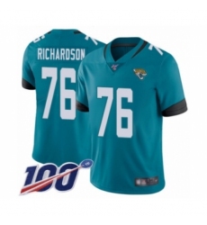 Men's Jacksonville Jaguars #76 Will Richardson Teal Green Alternate Vapor Untouchable Limited Player 100th Season Football Jersey