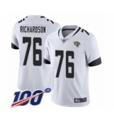 Men's Jacksonville Jaguars #76 Will Richardson White Vapor Untouchable Limited Player 100th Season Football Jersey