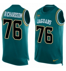 Men's Nike Jacksonville Jaguars #76 Will Richardson Limited Teal Green Player Name & Number Tank Top NFL Jersey