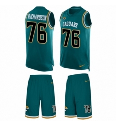 Men's Nike Jacksonville Jaguars #76 Will Richardson Limited Teal Green Tank Top Suit NFL Jersey