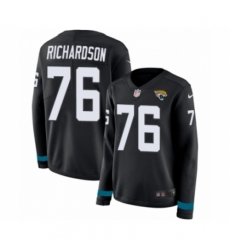 Women's Nike Jacksonville Jaguars #76 Will Richardson Limited Black Therma Long Sleeve NFL Jersey