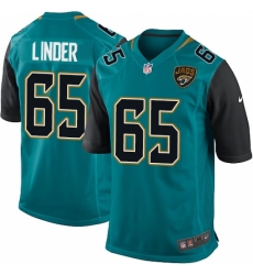 Men's Nike Jacksonville Jaguars #65 Brandon Linder Game Teal Green Team Color NFL Jersey