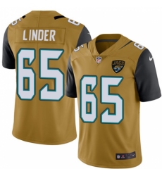 Men's Nike Jacksonville Jaguars #65 Brandon Linder Limited Gold Rush Vapor Untouchable NFL Jersey