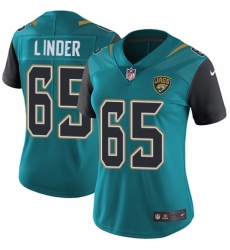Women's Nike Jacksonville Jaguars #65 Brandon Linder Elite Teal Green Team Color NFL Jersey