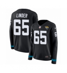 Women's Nike Jacksonville Jaguars #65 Brandon Linder Limited Black Therma Long Sleeve NFL Jersey