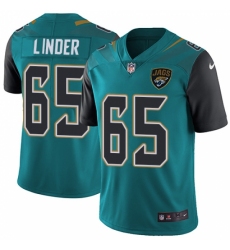 Youth Nike Jacksonville Jaguars #65 Brandon Linder Teal Green Team Color Vapor Untouchable Limited Player NFL Jersey