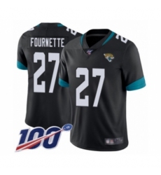 Men's Jacksonville Jaguars #27 Leonard Fournette Black Team Color Vapor Untouchable Limited Player 100th Season Football Jersey