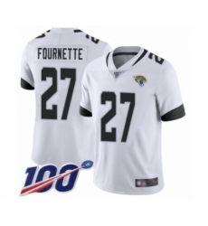 Men's Jacksonville Jaguars #27 Leonard Fournette White Vapor Untouchable Limited Player 100th Season Football Jersey