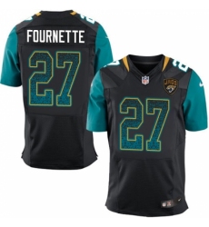 Men's Nike Jacksonville Jaguars #27 Leonard Fournette Elite Black Alternate Drift Fashion NFL Jersey
