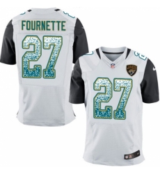 Men's Nike Jacksonville Jaguars #27 Leonard Fournette Elite White Road Drift Fashion NFL Jersey