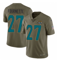 Men's Nike Jacksonville Jaguars #27 Leonard Fournette Limited Olive 2017 Salute to Service NFL Jersey