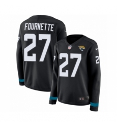 Women's Nike Jacksonville Jaguars #27 Leonard Fournette Limited Black Therma Long Sleeve NFL Jersey