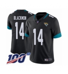 Men's Jacksonville Jaguars #14 Justin Blackmon Black Team Color Vapor Untouchable Limited Player 100th Season Football Jersey