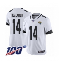 Men's Jacksonville Jaguars #14 Justin Blackmon White Vapor Untouchable Limited Player 100th Season Football Jersey