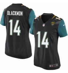 Women's Nike Jacksonville Jaguars #14 Justin Blackmon Game Black Alternate NFL Jersey