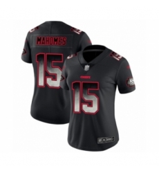 Women's Kansas City Chiefs #15 Patrick Mahomes II Limited Black Smoke Fashion Football Jersey