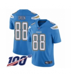 Men's Los Angeles Chargers #88 Virgil Green Electric Blue Alternate Vapor Untouchable Limited Player 100th Season Football Jersey