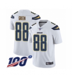 Men's Los Angeles Chargers #88 Virgil Green White Vapor Untouchable Limited Player 100th Season Football Jersey