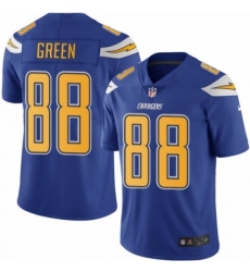 Men's Nike Los Angeles Chargers #88 Virgil Green Elite Electric Blue Rush Vapor Untouchable NFL Jersey