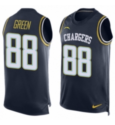 Men's Nike Los Angeles Chargers #88 Virgil Green Limited Navy Blue Player Name & Number Tank Top NFL Jersey