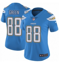 Women's Nike Los Angeles Chargers #88 Virgil Green Electric Blue Alternate Vapor Untouchable Limited Player NFL Jersey
