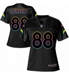 Women's Nike Los Angeles Chargers #88 Virgil Green Game Black Fashion NFL Jersey