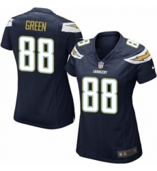 Women's Nike Los Angeles Chargers #88 Virgil Green Game Navy Blue Team Color NFL Jersey