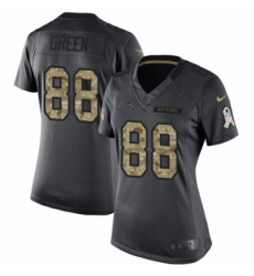 Women's Nike Los Angeles Chargers #88 Virgil Green Limited Black 2016 Salute to Service NFL Jersey