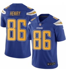 Men's Nike Los Angeles Chargers #86 Hunter Henry Elite Electric Blue Rush Vapor Untouchable NFL Jersey