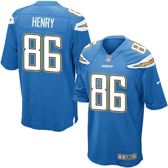 Men's Nike Los Angeles Chargers #86 Hunter Henry Game Electric Blue Alternate NFL Jersey Men's Nike Los Angeles Chargers #86 Hunter Henry Game Electric Blue Alternate NFL Jersey