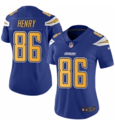 Women's Nike Los Angeles Chargers #86 Hunter Henry Limited Electric Blue Rush Vapor Untouchable NFL Jersey