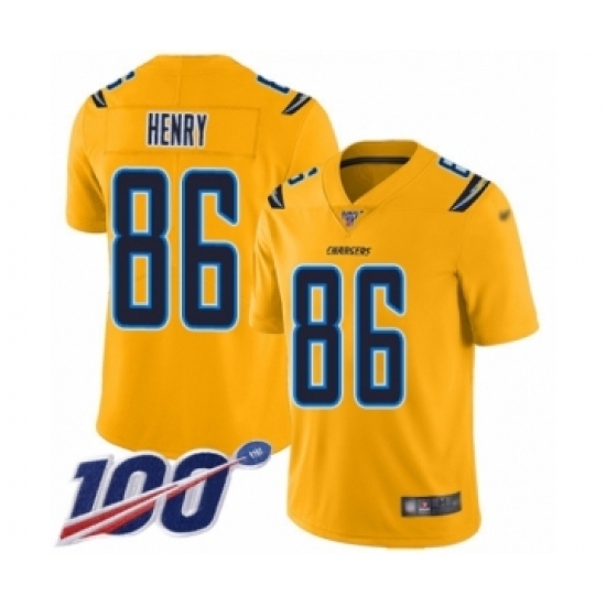 Youth Los Angeles Chargers #86 Hunter Henry Limited Gold Inverted Legend 100th Season Football Jersey Youth Los Angeles Chargers #86 Hunter Henry Limited Gold Inverted Legend 100th Season Football Jersey