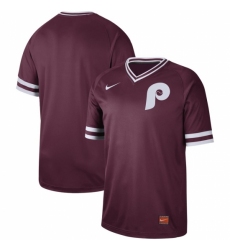 Men's Nike Philadelphia Phillies Blank Cooperstown Collection Legend V-Neck Jersey Maroon