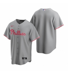 Men's Nike Philadelphia Phillies Blank Gray Road Stitched Baseball Jersey