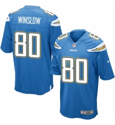 Men's Nike Los Angeles Chargers #80 Kellen Winslow Game Electric Blue Alternate NFL Jersey