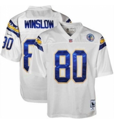 Mitchell And Ness Los Angeles Chargers #80 Kellen Winslow Authentic White 1984 Throwback NFL Jersey