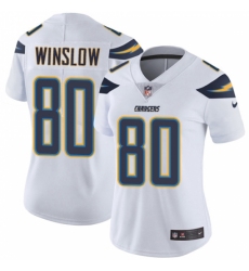Women's Nike Los Angeles Chargers #80 Kellen Winslow White Vapor Untouchable Limited Player NFL Jersey