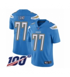 Men's Los Angeles Chargers #77 Forrest Lamp Electric Blue Alternate Vapor Untouchable Limited Player 100th Season Football Jersey