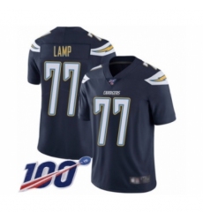 Men's Los Angeles Chargers #77 Forrest Lamp Navy Blue Team Color Vapor Untouchable Limited Player 100th Season Football Jersey
