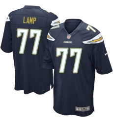 Men's Nike Los Angeles Chargers #77 Forrest Lamp Game Navy Blue Team Color NFL Jersey