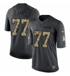 Men's Nike Los Angeles Chargers #77 Forrest Lamp Limited Black 2016 Salute to Service NFL Jersey