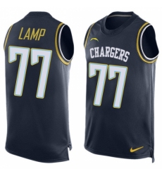 Men's Nike Los Angeles Chargers #77 Forrest Lamp Limited Navy Blue Player Name & Number Tank Top NFL Jersey