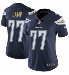 Women's Nike Los Angeles Chargers #77 Forrest Lamp Elite Navy Blue Team Color NFL Jersey