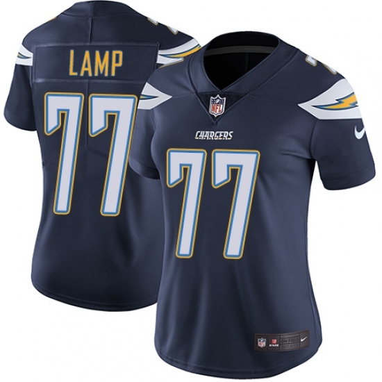 Women's Nike Los Angeles Chargers #77 Forrest Lamp Elite Navy Blue Team Color NFL Jersey Women's Nike Los Angeles Chargers #77 Forrest Lamp Elite Navy Blue Team Color NFL Jersey