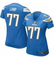Women's Nike Los Angeles Chargers #77 Forrest Lamp Game Electric Blue Alternate NFL Jersey
